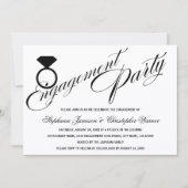 Invitation Calligraphie Script Diamond Ring Engagement Party (Devant)