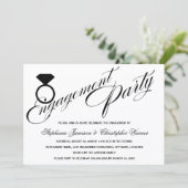 Invitation Calligraphie Script Diamond Ring Engagement Party (Debout devant)