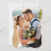 Invitation Calligraphie Script Green Floral Photo Mariage (Dos)