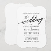 Invitation Calligraphie Script Moderne Mariage élégant (Devant / Derrière)