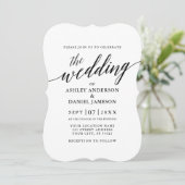 Invitation Calligraphie Script Moderne Mariage élégant (Debout devant)