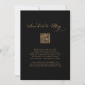 Invitation Calligraphie Script QR Code Black Gold Mariage (Dos)