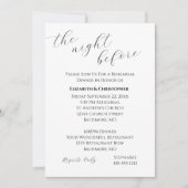 Invitation Calligraphie Script Réhearsal de mariage minimalis (Devant)