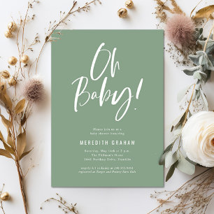 Invitation Calligraphie simple Baby shower neutre entre les s