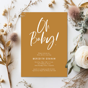 Invitation Calligraphie simple Baby shower neutre entre les s