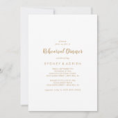 Invitation Calligraphie simple | Dîner de répétition Gold Bac (Devant)
