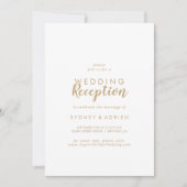 Invitation Calligraphie simple | Dos doré pour réception de m (Devant)