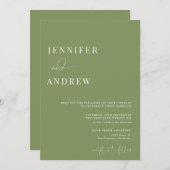 Invitation Calligraphie Simple Élégant Mariage moderne (Devant / Derrière)