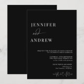 Invitation Calligraphie Simple Élégant Mariage moderne (Devant / Derrière)