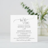 Invitation Calligraphie simple en argent "We Do" Mariage Carr (Debout devant)
