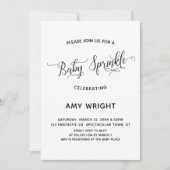 Invitation Calligraphie simple et élégante Bébé (Devant)