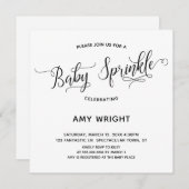 Invitation Calligraphie simple et élégante Bébé (Devant / Derrière)