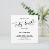 Invitation Calligraphie simple et élégante Bébé (Debout devant)