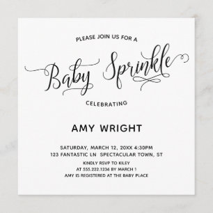 Invitation Calligraphie simple et élégante Bébé