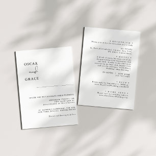 Invitation Calligraphie simple et élégante en un seul Mariage
