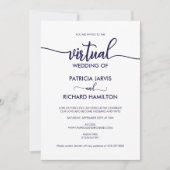 Invitation Calligraphie simple et élégante Mariage virtuel (Devant)