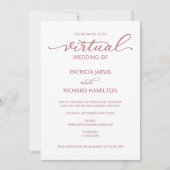 Invitation Calligraphie simple et élégante Mariage virtuel (Devant)