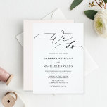 Invitation Calligraphie simple et élégante Nous faisons Maria<br><div class="desc">Calligraphie simple élégante Noir et Blanc Nous faisons carte Faire-part de mariage. Pour une personnalisation plus avancée de cette conception,  veuillez cliquer sur le bouton "Personnaliser" ci-dessus ! Des articles correspondants sont également disponibles.</div>