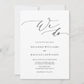 Invitation Calligraphie simple et élégante Nous faisons Maria (Devant)