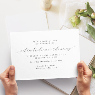 Invitation Calligraphie simple et élégante Réception de maria
