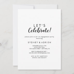 Invitation Calligraphie simple Fêtons la fête