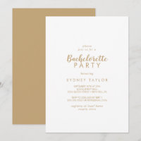 Calligraphie simple | Gold Back Bachelorte Party