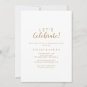 Invitation Calligraphie simple|Gold Back Fêtons la fête (Devant)