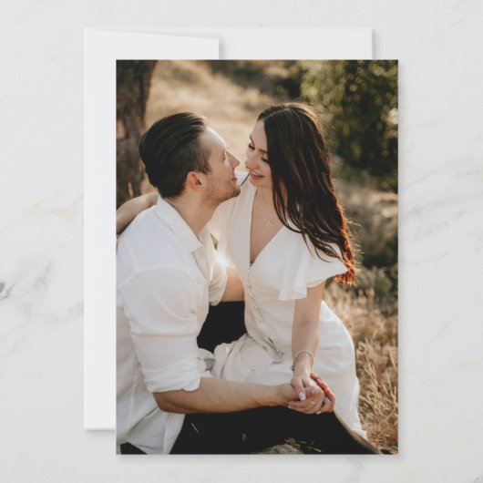 Invitation Calligraphie simple|Gold Photo Mariage informel (Dos)