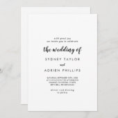 Invitation Calligraphie Simple Le Mariage De (Devant / Derrière)