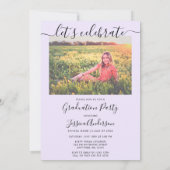 Invitation Calligraphie simple Lumière Purple Graduation 2 Ph (Dos)