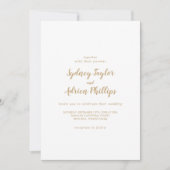 Invitation Calligraphie simple|Mariage Décontracté or (Devant)
