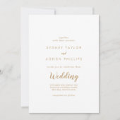 Invitation Calligraphie simple|Mariage informel or (Devant)