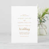 Invitation Calligraphie simple|Mariage informel or (Debout devant)