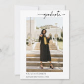 Invitation calligraphie simple moderne graduation photo (Devant)