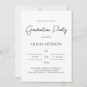 Invitation calligraphie simple moderne graduation photo (Dos)