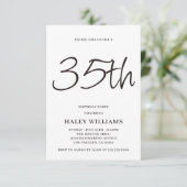 Invitation Calligraphie simple moderne minimaliste 35e annive (Debout devant)