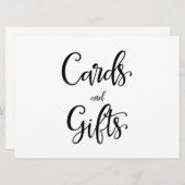 Invitation Calligraphie simple | Panneau "Cartes et cadeaux" (Devant / Derrière)