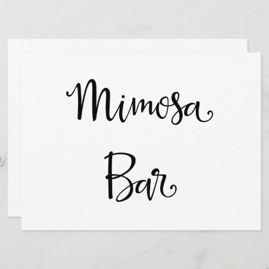 Invitation Calligraphie simple | Panneau de mariage de la bar (Devant / Derrière)