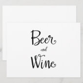 Invitation Calligraphie simple | Panneau de réception de bièr (Devant / Derrière)