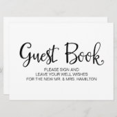 Invitation Calligraphie simple | Panneau Mariage "Livre d'inv (Devant / Derrière)