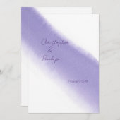 Invitation Calligraphie simple Purple Aquarelle Enregistrer l (Devant / Derrière)