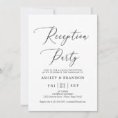 Invitation Calligraphie simple Réception rustique (Devant)