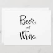 Invitation Calligraphie simple | Signe de réception de bière (Devant / Derrière)