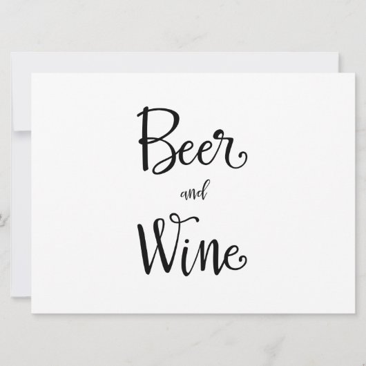 Invitation Calligraphie simple | Signe de réception de bière (Devant)