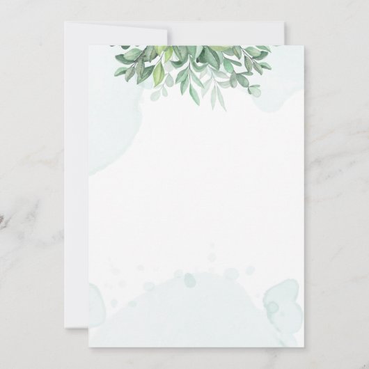 Invitation Calligraphie simple végétation rustique (Dos)