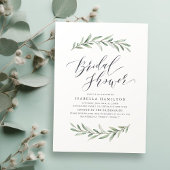 Invitation Calligraphie simple verdure rustique douche nuptia