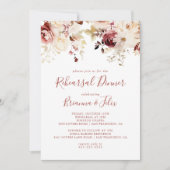 Invitation Calligraphie Soir de répétition florale gracieux (Devant)