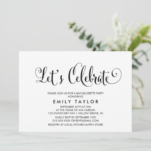 Invitation Calligraphie Southern Belle Fêtons (Debout devant)