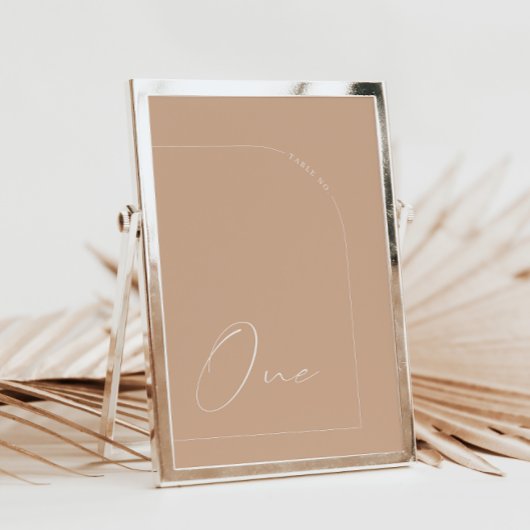 Invitation Calligraphie Tan moderne Numéro d'une table