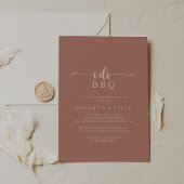 Invitation Calligraphie Terracotta I Do BBQ Engagement Party